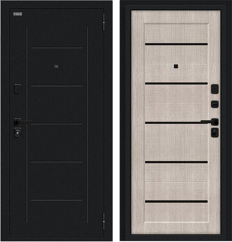 Дверь Браво Борн/SBlack Букле черное/Cappuccino Melinga DIS007405