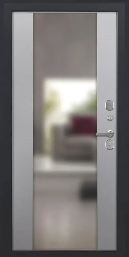 Товар Дверь ДвериПРО Модель Л-46 Алиса (16мм, ПВХ Софт грей, зеркало) DPRO222024