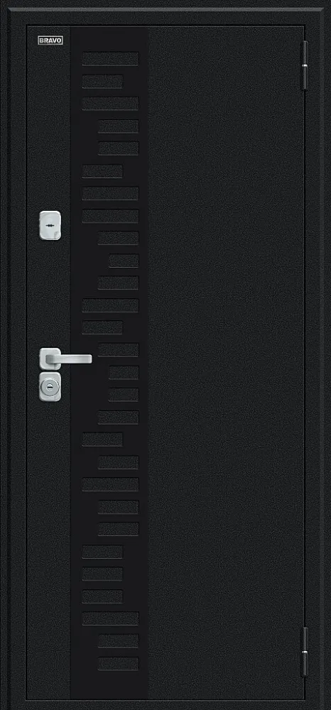 Дверь Thermo Флэш Декор-2 Букле черное/Wenge Veralinga BR5310